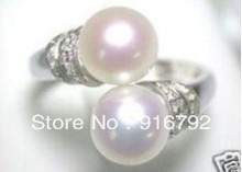 free shipping P&P *******Beautiful White shell Pearl lady's Ring 7-9# 2024 - buy cheap