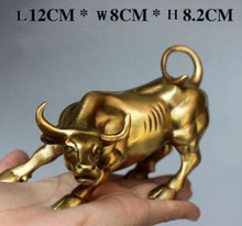 YM   Wholesale cheap Classic Wall Street bull statue of brass 12x8x8 CM 2024 - buy cheap