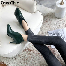 Vásthia-novos botas femininas de salto alto fino, 2020, verde, bege, v, sexy, na moda, plus size 46, 33 a 48, botas para mulheres 2024 - compre barato