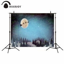 Allenjoy fotografia backdrops estrelas de natal céu neve lua elk fundo personalizar photobooth profissional 2024 - compre barato