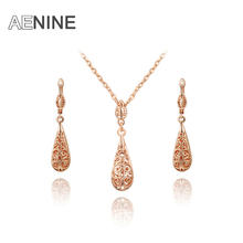 AENINE fashion new arrival genuine Austrian crystal Delicate Ms Rose Gold Color Jewelry Set Christmas /Birthday gift L2070019625 2024 - buy cheap