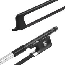 ammoon 4/4 Violin Fiddle Bow Carbon Fiber Round Stick Ebony Frog Black Horsehair Well Balanced 2024 - buy cheap