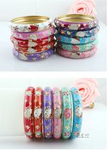Wholesale 10 Pcs Chinese Handmade Kids Hellokitty Cloisonne Enamel Cuff Bracelet 2024 - buy cheap