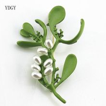 YDGY Vintage Natural Garden Pearl Green Painted Brooch 2024 - buy cheap
