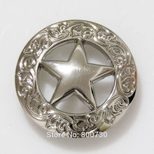 Kblae 50 peças 1-1/8 ''botão texas estrela couro alforje prata botão 2024 - compre barato