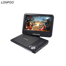 LONPOO Portable 9 inch DVD Player Swivel Screen Car charger USB SD Card Earphone TV FM Rechargeable VCD CD  MP3  DVD Player 2024 - buy cheap