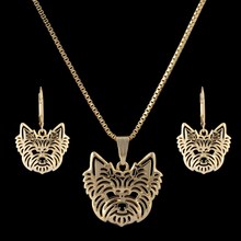 Conjunto de joias pingente de metal para animais de estimação, conjunto de joias femininas de liga metálica dourada para amantes da moda 2018 2024 - compre barato