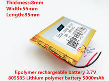 li-polymer rechargeable battery 3.7V 805585 Lithium polymer battery 5000mAh Power bank large capacity battery 2024 - buy cheap