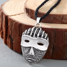 CHENGXUN Viking Men Necklace Vintage Mysterious Mask Pendant Cool Rope Long Chain Necklace Gothic African Jewelry Best Friends 2024 - buy cheap