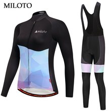 Miloto Long Sleeve Cycling Jersey Women cycling clothing maillot ciclismo roupa ciclismo Pad Bib Pants Cycling set 2024 - buy cheap