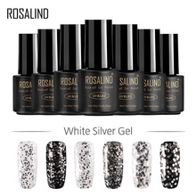 ROSALIND Gel 1S 7ml White Silver Gel Lacquer Semi Permanent Bright Nail Varnish Soak off Nail Art Nail Gel Polsih 2024 - buy cheap