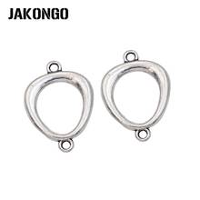 JAKONGO Antique Silver Plated 1-1 Connector for Jewelry Making Earrings Accessories Findings DIY 25x15mm 10pcs/lot 2024 - buy cheap
