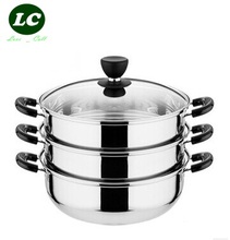 FREE SHIPPING steamer pot UTENSIL stainless steel food 30cm diameter 3 layer cooking pot steamed food casserole 2024 - buy cheap