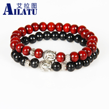 Ailatu Wholesale Promotion 12 pieces/lot Wood Bracelet, Prayer Mala  Beads Natural Wood  Buddha Head Beads Fashion Jewelry 2024 - buy cheap
