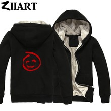 ZIIART-ropa de pareja con caras sonrientes de John The Mentalist rojo, Parkas de terciopelo con cremallera completa para Otoño e Invierno 2024 - compra barato