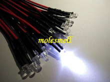 100pcs 3mm 12v water clear White round LED Lamp Light Set Pre-Wired 3mm 12V DC Wired 2024 - buy cheap