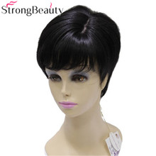 Peluca de cabello sintético para mujer, cabellera sintética lisa, resistente al calor, color marrón oscuro 2024 - compra barato