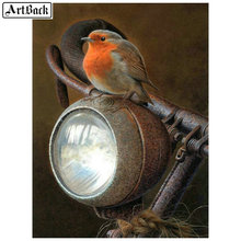 5d diy diamond painting bird sparrow headlights full square diamond embroidery 3d round drill icon decorative painting 2024 - buy cheap