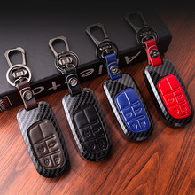 Carbon Fiber Car Remote Key Case Cover For Fiat Dodge Charger Dart Challenger Durango Jeep Chrysler 300C Grand Cherokee keyring 2024 - buy cheap
