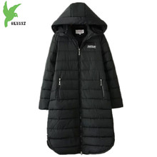 Plus size 6XL Women Winter Down cotton Jackets New Fashion Black Hooded Cotton Coats Long Section Warm Top Outerwear OKXGNZ 1405 2024 - buy cheap