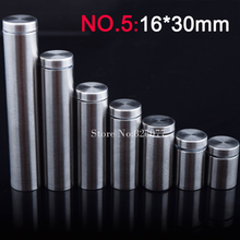 Wholesale 500PCS 16*30mm Stainless Steel Fasteners Advertisement Glass Standoff Hollow Screw Glass Acrylic Display Screw KF837 2024 - buy cheap