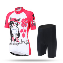 2020 Women's Cat Cycling Clothing Cycling Kit Bike Jersey and Shorts Set Flowers 2024 - buy cheap