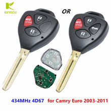 KEYECU Replacement New Remote Car Key Fob 3 / 4 Button 434MHz With 4D67 Chip for Toyota Camry Euro 2003-2011 2024 - buy cheap