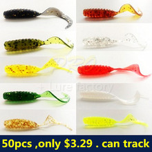 Soft plastic artificial isca pesca tail protein Grub lure fishing worm moggot grub lure baits 4cm 50pcs Free shipping 2024 - buy cheap