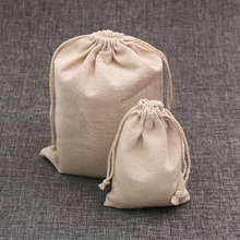 10pcs/lot 8x10 9x12 10x14 12x17cm Natural Cotton Bags Wedding Party Favor Drawstring Pouch Gift Bag Candy Jewelry Packaging Bags 2024 - buy cheap