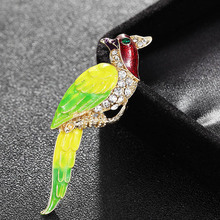 Fashion Women Enamel Birds Brooch Accessory Birthday Gift Small Rhinestone Crystal Brooches Pins Women Hijab Accessories 2024 - buy cheap