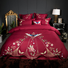 4/6/8Pcs Luxury Egypt Cotton Lady Butterfly Classic Bedding Set  Embroidery Duvet Cover set Bed Sheet Pillowcase Queen King Size 2024 - buy cheap