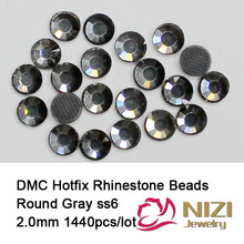 Envío gratis de alta calidad 1440 Uds. ss6 Diamante Negro DMC hierro sobre diamantes de imitación hotfix Rhinestones cristal parte posterior plana para diy 2024 - compra barato