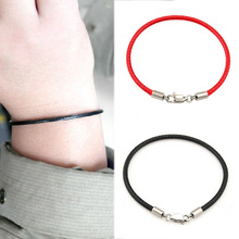 LNRRABC Fashion Simple Leather Bracelet Black Red Lucky Ropes New 1PC Jewelry Lobster Women Men Unisex  Charm Bracelets 2024 - buy cheap