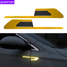 Car Styling Car Door Side Warning Sticker Reflective Decal Carbon Fiber Reflective Sticker Auto Accessories For Renault BMW Audi 2024 - buy cheap