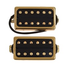 Kmise Electric Guitar Pickups Humbucker Double Coil Pickup Bridge Neck Set Guitar Parts Accessories Black with Chrome Gold Frame 2024 - buy cheap