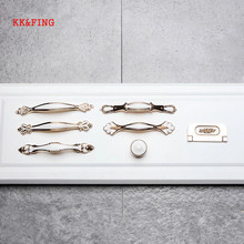 KK&FING European White Gold Cabinet Handles Aluminum Alloy Wardrobe Door Knobs Cabinet Pulls Drawer Knobs Furniture Hardware 2024 - buy cheap