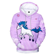 New 3D cartoon horse Unicorn Sweatshirt men Dream Hoodie Long Sleeve Graffiti Pocket Anime Hoodies Casual Large Size  sweatshirt 2024 - buy cheap