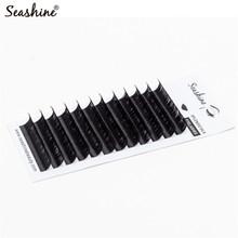 Seashine L Curl 12rows/case 7~15mm mix premium natural synthetic mink individual eyelash extension makeup cilia professional 2024 - buy cheap