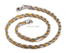 Hotsale Latest Design 21.6'' 6mm wide 316L stainless steel  Gold Twisted Rope Chain Necklace for Men Fashion Jewelry 2024 - buy cheap
