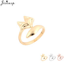 Jisensp Fashion Gold Color Adjustable Cute Animal Fox Finger Ring Simple Wedding Rings for Women Jewelry Birthday Gift 2024 - buy cheap