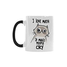 I Love Math It Makes People Cry Cat Heat Sensitive Color Changing Coffee Mug, Morphing Travel Mug Tea Cup Funny for Mom Dad Wome 2024 - buy cheap