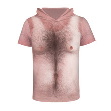 New Mulheres Com Capuz Camiseta Harajuku Hip Hop Unisex 3D T shirt T-shirt Dos Homens Engraçado Impressão Cabelo No Peito Muscle Tees de Verão topos 2024 - compre barato
