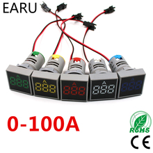 Voltímetro digital led com amperímetro, medidor de tensão, amperímetro, carro, 22mm 2024 - compre barato