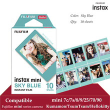 Fujifilm Instax Mini Film Blue 10 листов для Instax Mini 9 8 + 7s 70 90 25 мгновенная полировка камера смартфон принтер 2024 - купить недорого