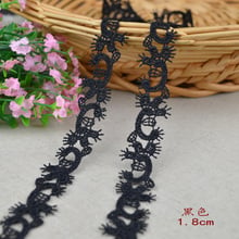 10 Metros 1.8 cm Tecidos Bordados Black Lace Applique Costura DIY Material de Artesanato Guarnição Do Laço Para Enfeites Frete Grátis 2024 - compre barato