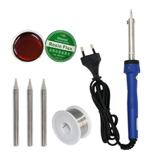 220V 60W Lead-free Soldering Iron EU Plug Electric Welding Iron Electronic Maintenance with Solder Tips Tin Wire Welding Tool 2024 - купить недорого