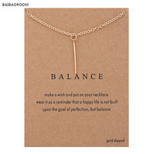 Sparkling Balance Vertical bar Pendant necklace gold-color Clavicle Chains Statement Necklace Women Jewelry(Has card) 2024 - buy cheap