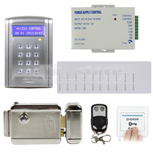 DIYSECUR control remoto 125KHz RFID Kit de sistema de control de acceso de bloqueo de puerta con botón de timbre + cerradura eléctrica BC200 2024 - compra barato