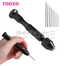 Mini Micro Aluminum Hand Drill Keyless Chuck +10pcs Twist Drills Rotary Tools G08 Whosale&DropShip 2024 - buy cheap