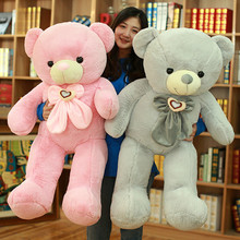 100cm Cotton Stuffed Fat Bear With Tie Toy Animals Bears Giant Doll Plush Toys For GirlFriend Valentine's Day Gifts 3 Color 2024 - buy cheap